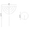 Modern Silver 9 Branch Lighting Thin Pipe Hanukkah Menorah, Metal-Aluminum